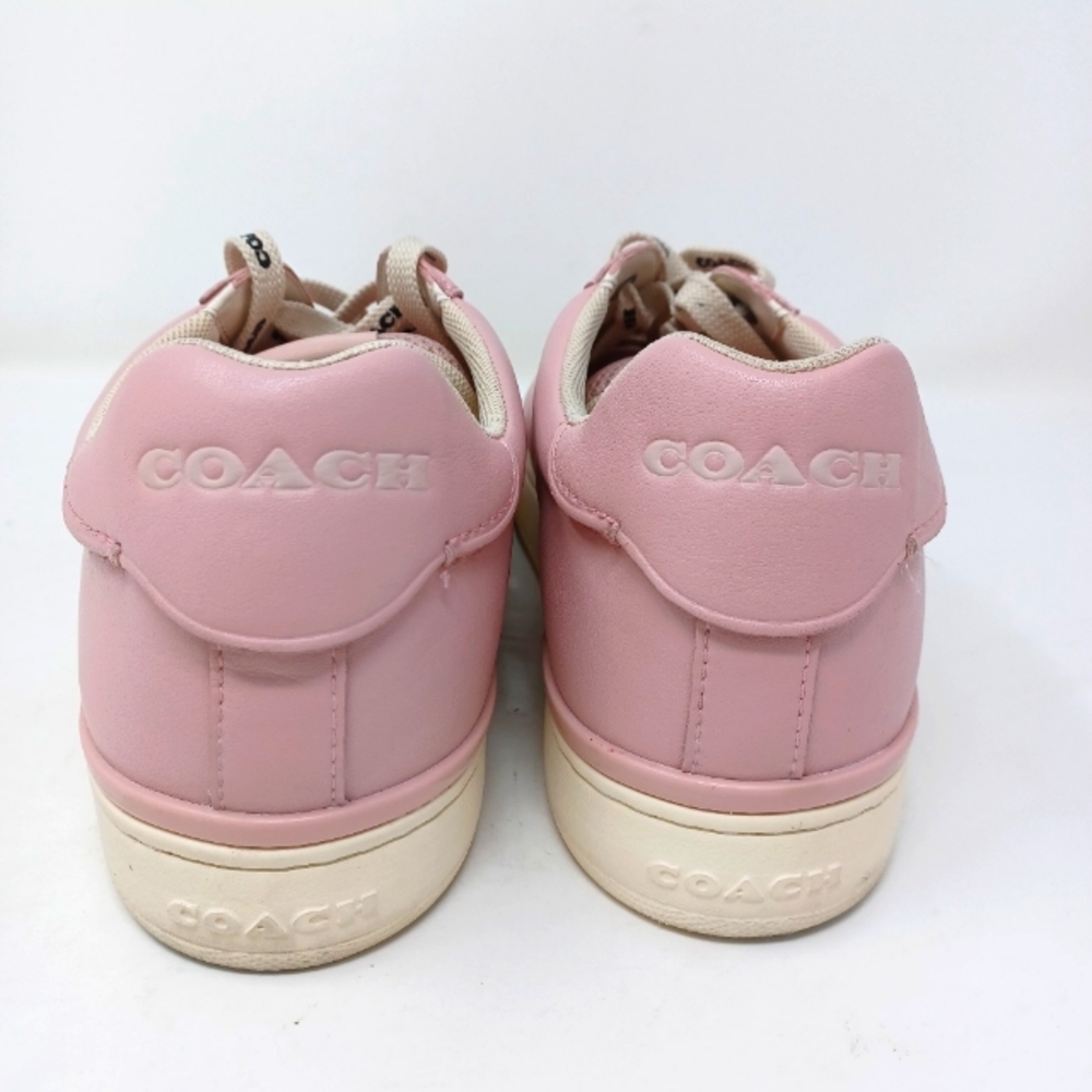 COACH Clip Leather Low-top Light Pink Sneakers - Picture 4 of 7